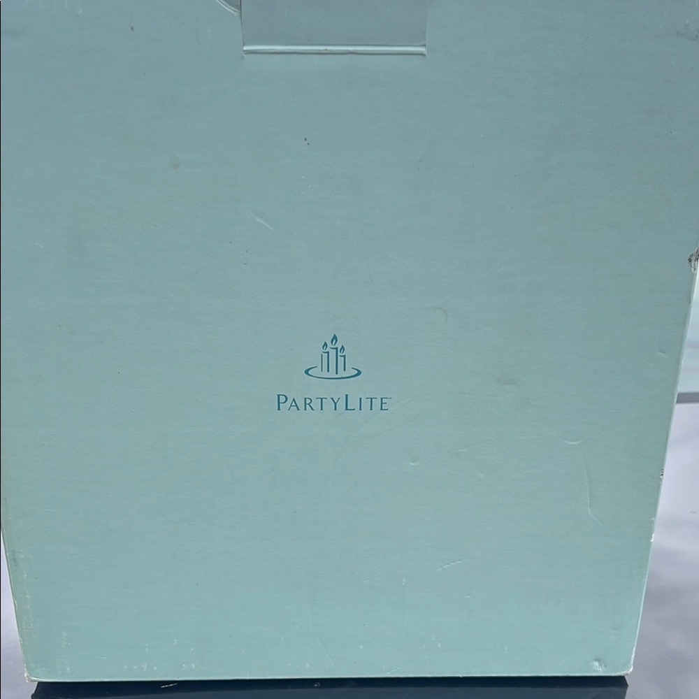 PartyLite Ariana's Garden Candle Holder Box in Soft Blue